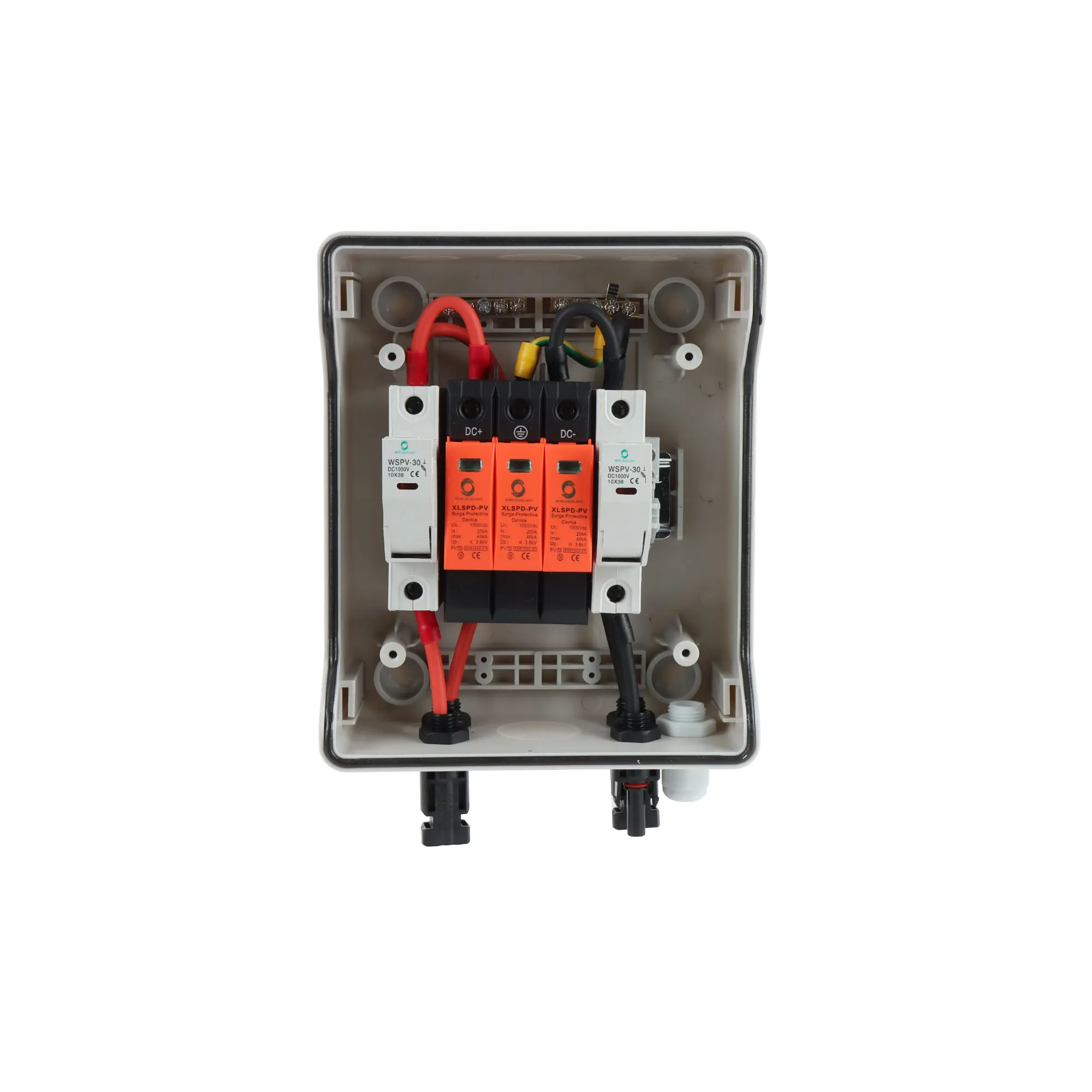 WSDB-PV1/1 Индивидуальный 1 в 1 выход 1 строка 1000 В Солнечная фотоэлектрическая Pv Dc массив пластиковый объединитель для системы солнечных панелей
