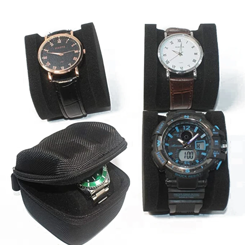 New Styl Watch Carrying Case Travel Storage Box EVA Watch Protector Portable Jewelry Hard Case with Pillow for Wristwatches