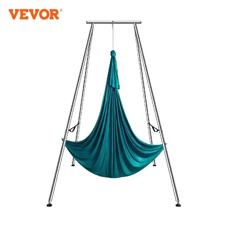 VEVOR Aerial Yoga Frame & Hammock 9.67FT Professional Yoga Swing Stand with 6.6 Yards Aerial Silks Max 551lbs Indoor Aerial Rig