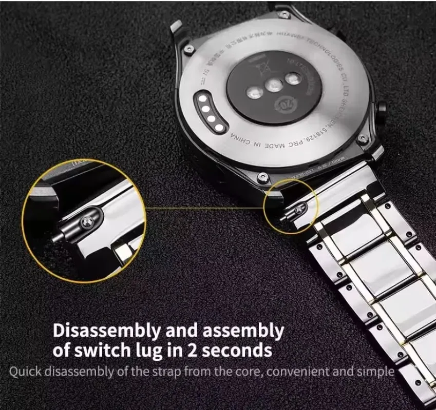 20mm 22mm Ceramic+Metal Strap For Garmin Approach S50/Forerunner 965 970 570 55 Durable Wristband Garmin Venu 4 3/Vivoactive 5 4