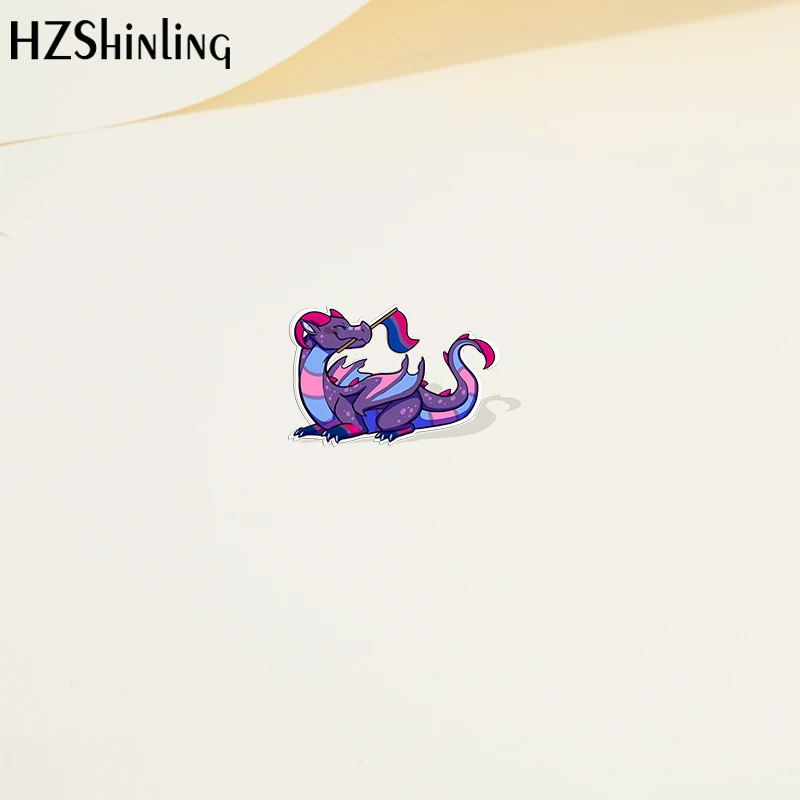 كارتون لطيف مثلي الجنس بيس فخر العلم التنين الاكريليك التلبيب دبوس الراتنج الايبوكسي الاكريليك دبابيس موضة مجوهرات اكسسوارات