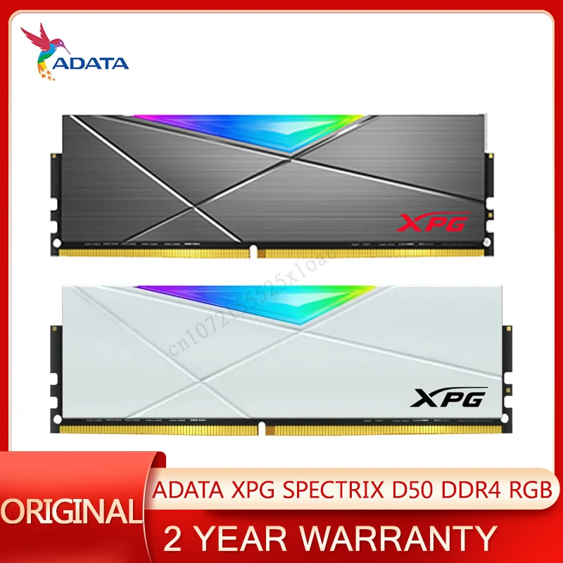 ADATA RGB Memory RAM XPG DDR4 3600MHz XMP2.0 Original D50 288pin 2PCS 8GB 3200MHz 16GB 32GB White Memoria For PC Desktop