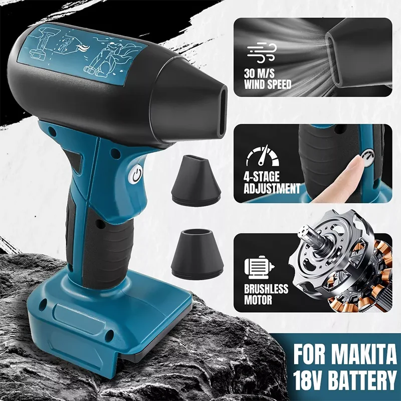 Cordless Air Blower Dusting Machine Multifunction Dust Blower Inflator Portable Turbo Jet Fan For Makita/Dewalt 18V Battery Pin