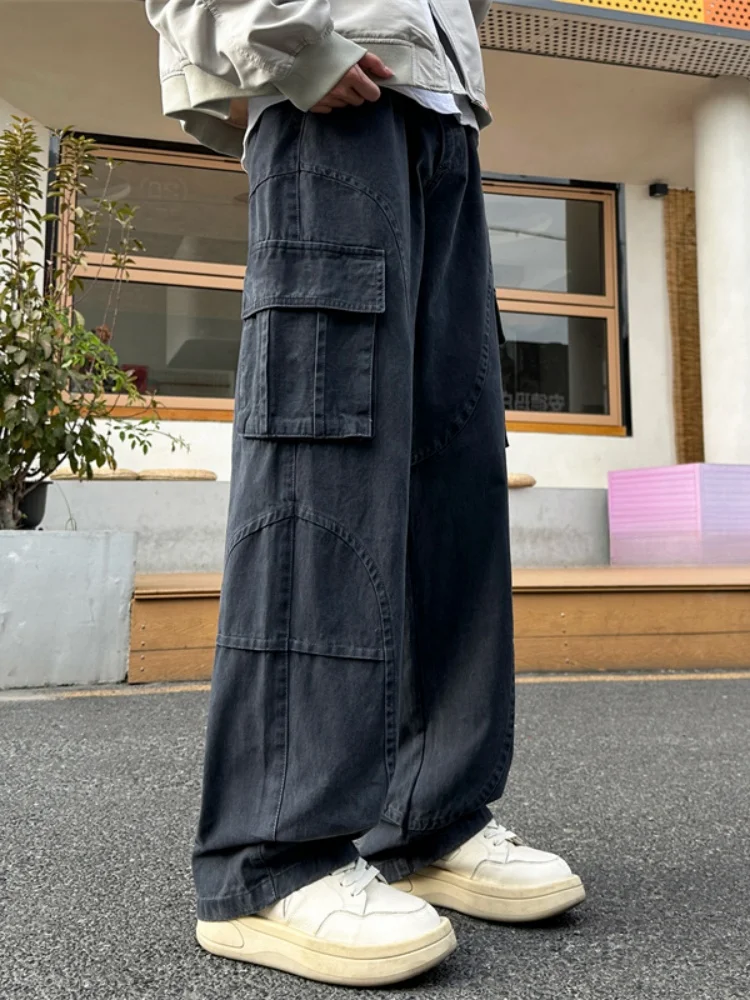 

Men's Casual Straight Leg Pants Spring Autumn Workwear Loose Wide Leg Comfortable Fit American High Street Sle Youthful Energy