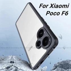 For Xiaomi Poco F6 Case Xiaomi Poco F6 Cover Shockproof Luxury Clear PC Silicone Protective Phone Back Cover For Xiaomi Poco F6