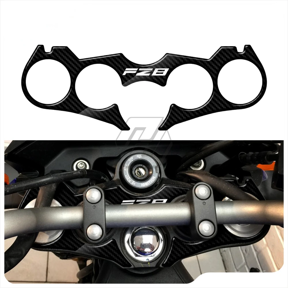 3D Carbon Fiber Triple Tree Yoke Cover Protector Tank Pad Case for Yamaha FZ8 2010-2014