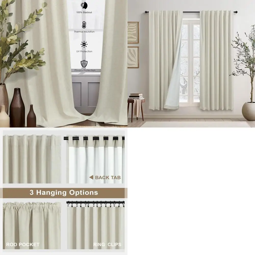 

Бежевые льняные плотные шторы 68 для гостиной, нейтральный стиль из мешковины, идеально подходят для дверей шкафа и конфиденциальности в спальне