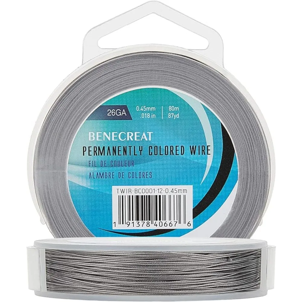 7 Strands 260FT 0.46MM Stainless Steel Bead String Wire Tarnish Resistant Steel Wire for Necklace Bracelet Making