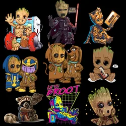 Marvel Avengers Groot Iron na naszywki na odzież koszulka DIY aplikacja torba bluza niestandardowa dekoracja dla dzieci