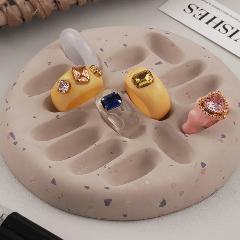 Round Irregular Rose Ring Storage Tray Silicone Molds DIY Gypsum Crystal Handmade Jewelry Decoration Desktop Ornament Resin Mold