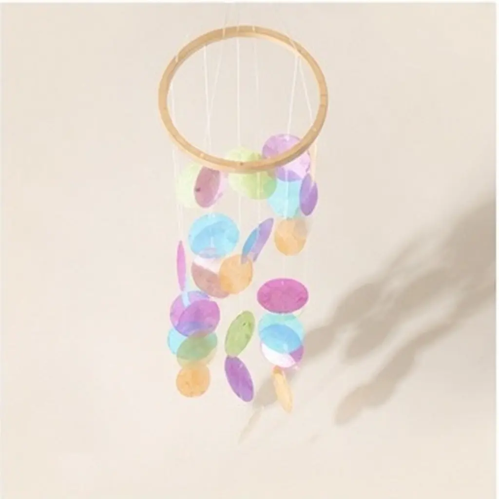1Pcs Decorative Seashell Wind Chime Pendant Colorful Shell Hanging Ornament Garden Outdoor Courtyard Terrace Decor