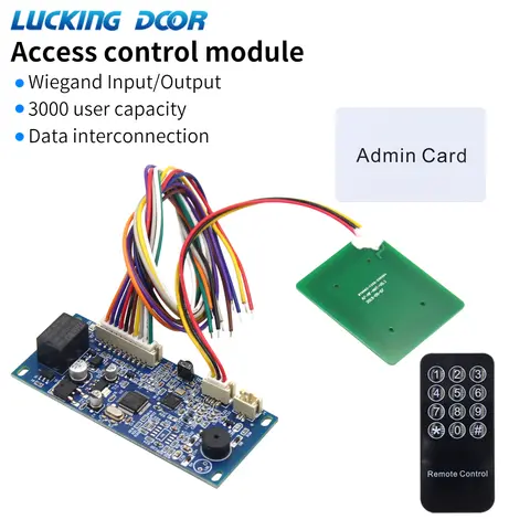 125Khz/13.56mhz RFID DC12V/24V Reader Module Wiegand Intput Access Control System Management Card Module Relay Board NO/NC/COM