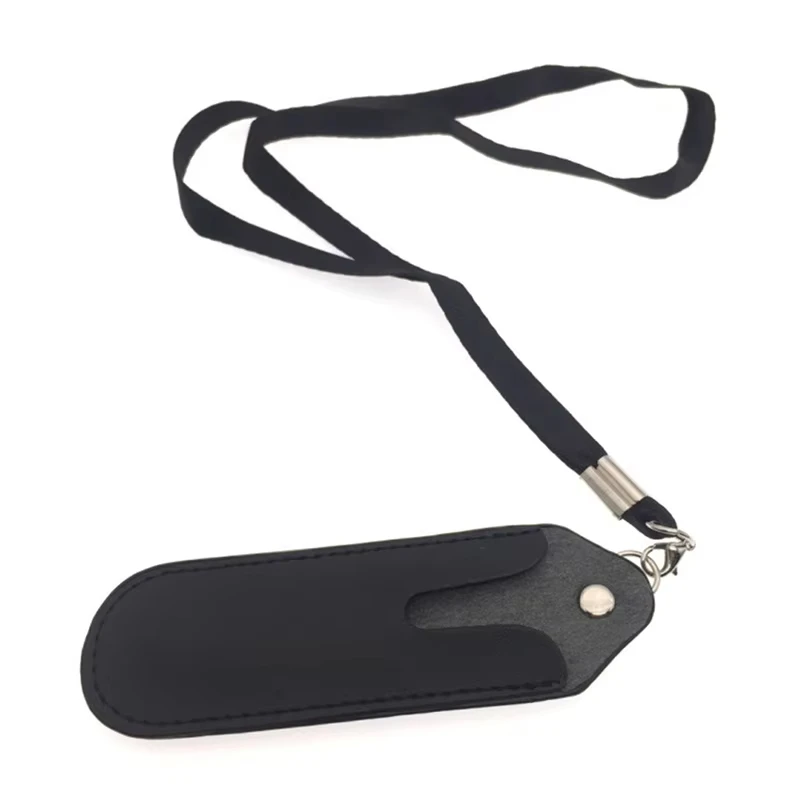 Black Leather Electronic Cigarette Holder Case Portable Vape Pen Pouch with Keychain Anti Scratch Protective Sleeve for Smoking