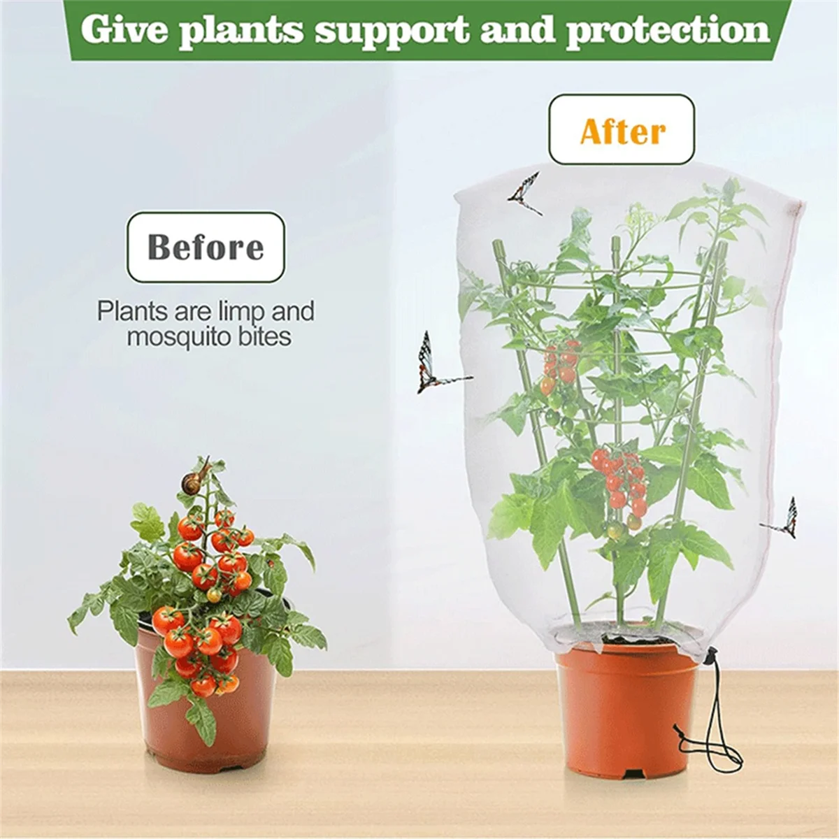 ABNQ Adjustable Detachable Tomato Cage, Tomato Plant Support Cages Trellis Garden Sticks/Stakes for Garden