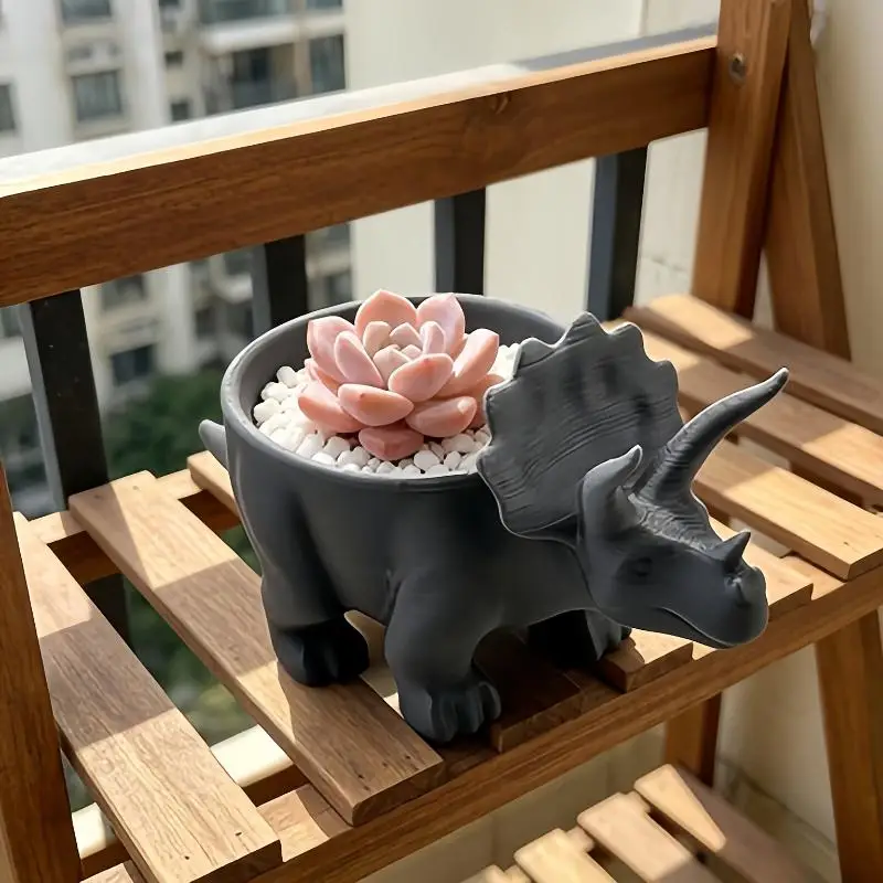 Multi-purpose 3D Printed Dinosaur Flowerpot Desktop Decoration Ornaments Mini Flower Pot Funny Pot For Office Planting Gifts