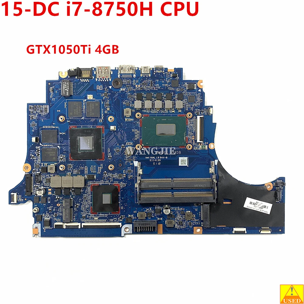 

Used L24331-601 L24331-001 For HP Omen 15-DC TPN-Q211 Laptop Motherboard DAG3DBMB8D0 With Intel i7-8750H CPU GTX1050Ti 4GB