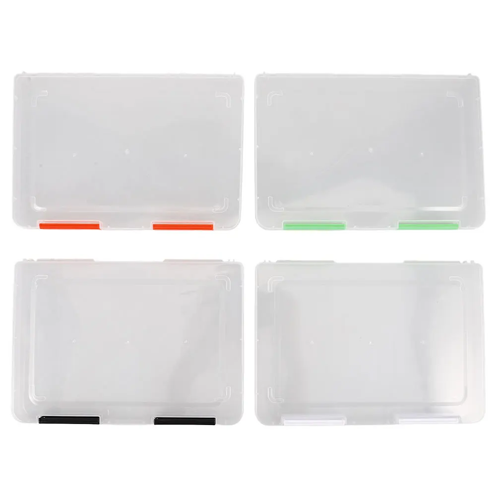 

4 PCS A4 Paper Storage Box Organizer Document Holder Craft Container Stack Case File Clear Plastic