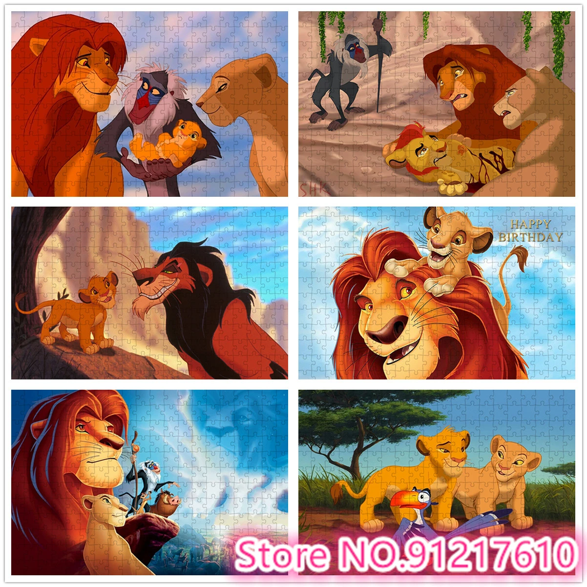 

1000 Puzzles Disney Lion King and Little Lion Children's Educational Brain Burning Jigsaw Puzzles First Choice for Holiday Gifts