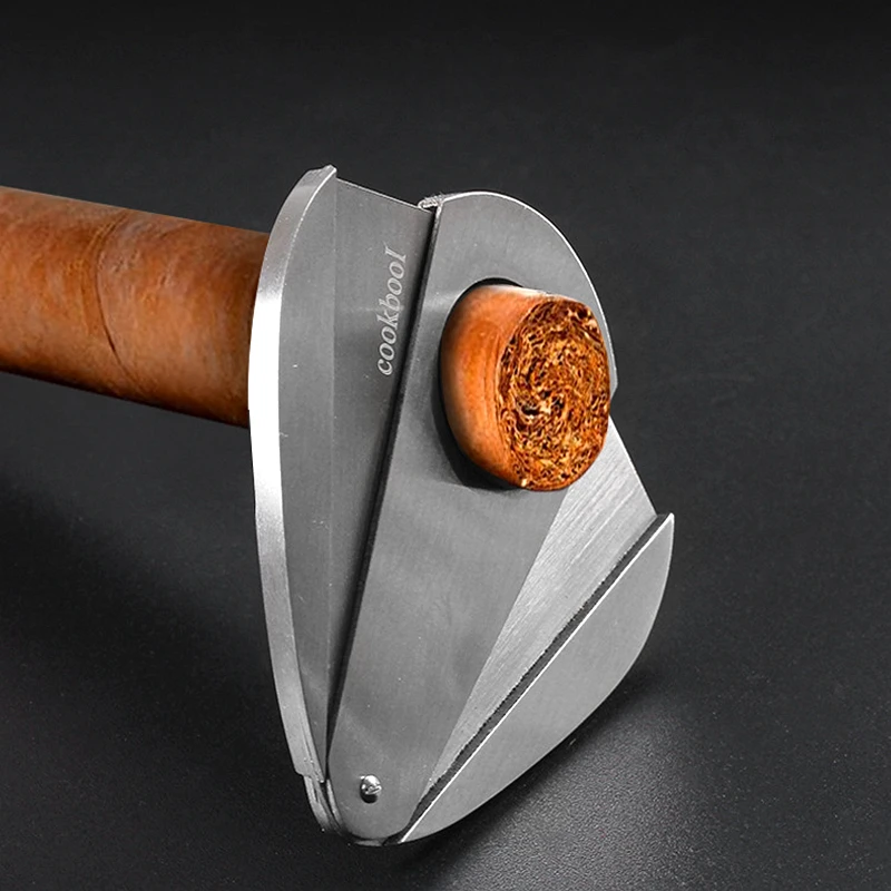 

DEJAYA Cuban Cigar Cutter Stainless Steel Cigarro Knife Scissor Creative Raindrops Thick Double Blade 20mm Cigarrera Accessories
