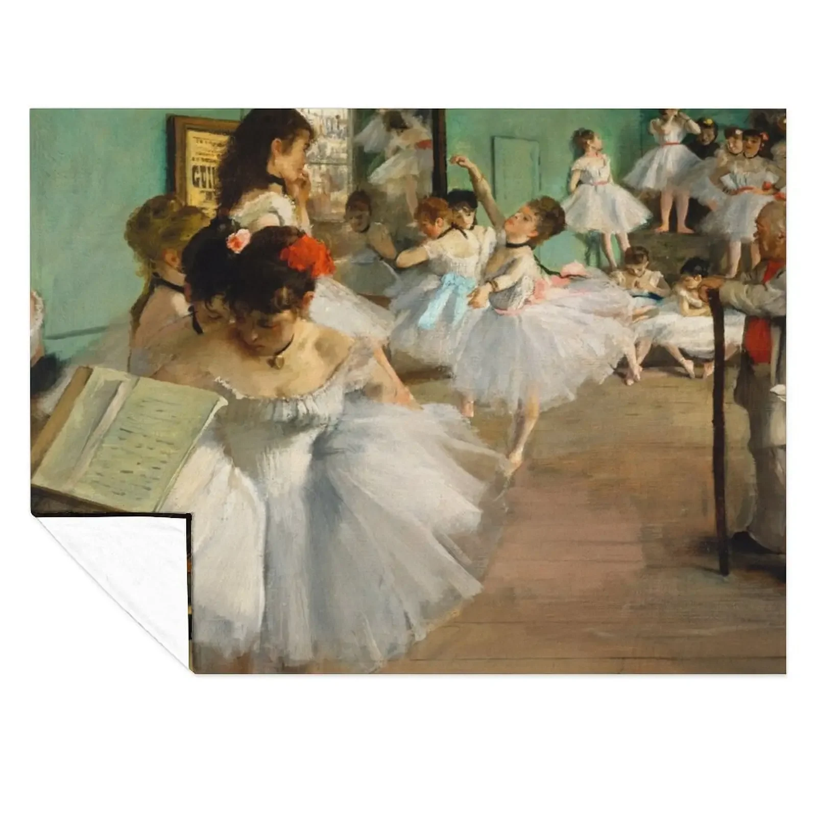 

Degas Ballerinas - Dance Class Throw Blanket Flannels Picnic warm for winter Cute Plaid Blankets