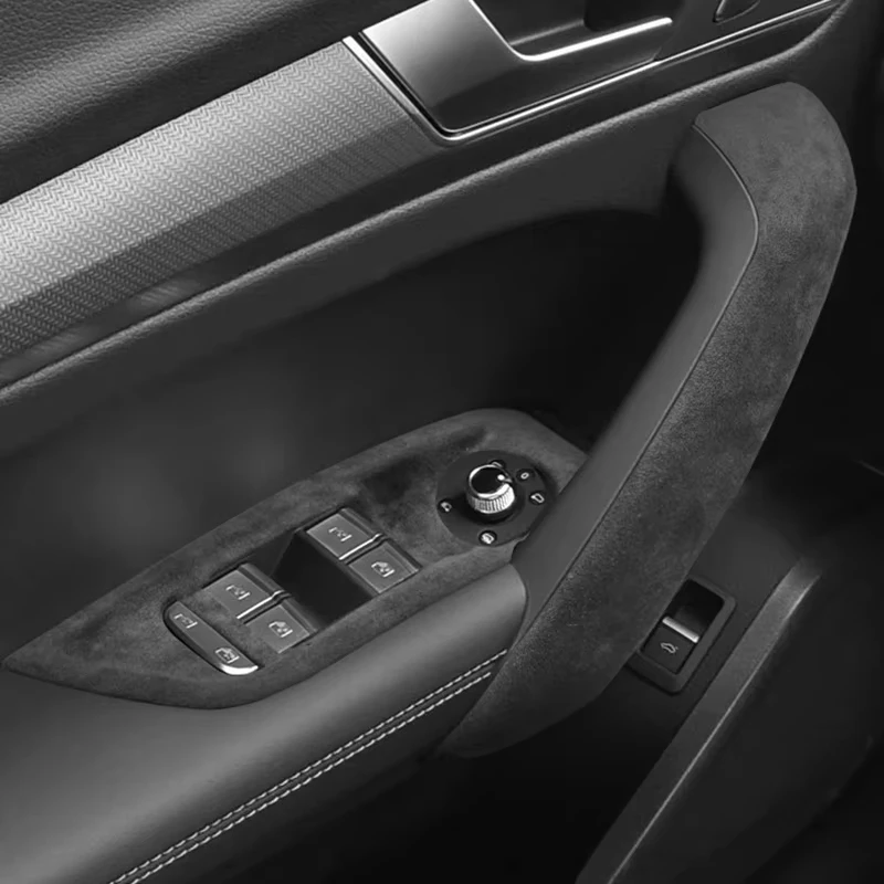 For Audi Q5 FY 2018-2025 Suede Center Console Gear Shifter Panel Trim Covers Stickers Car Styling Interior Mouldings Accessories