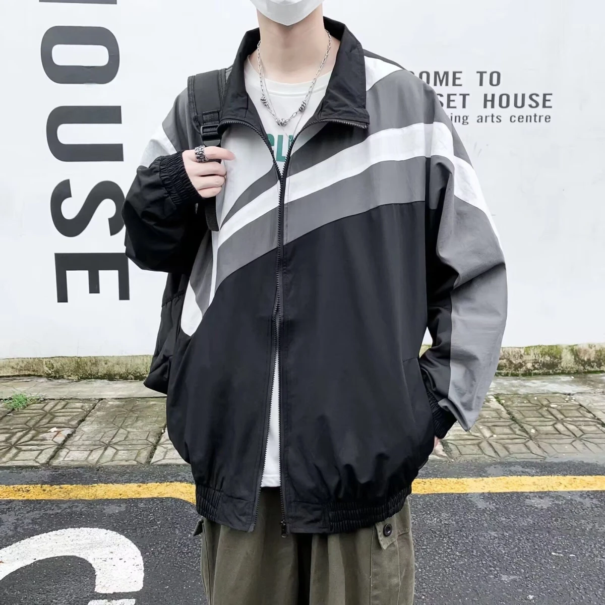 

Faionable весенне-осенний свободный мужской джат хипстерский Sle Harajuku модная корейская версия уличная верхняя одежда пальто