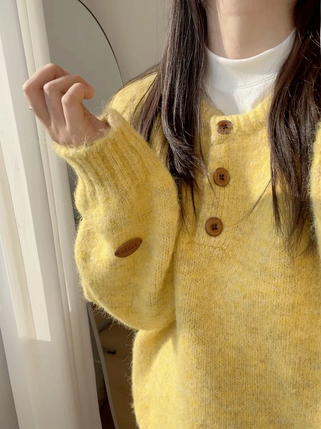 

Korean Sle Knitted Sweater Plu Feeling Overhead f Open round Ne Sweater 2025 Autumn Winter Pure Color Loose Lazy S...