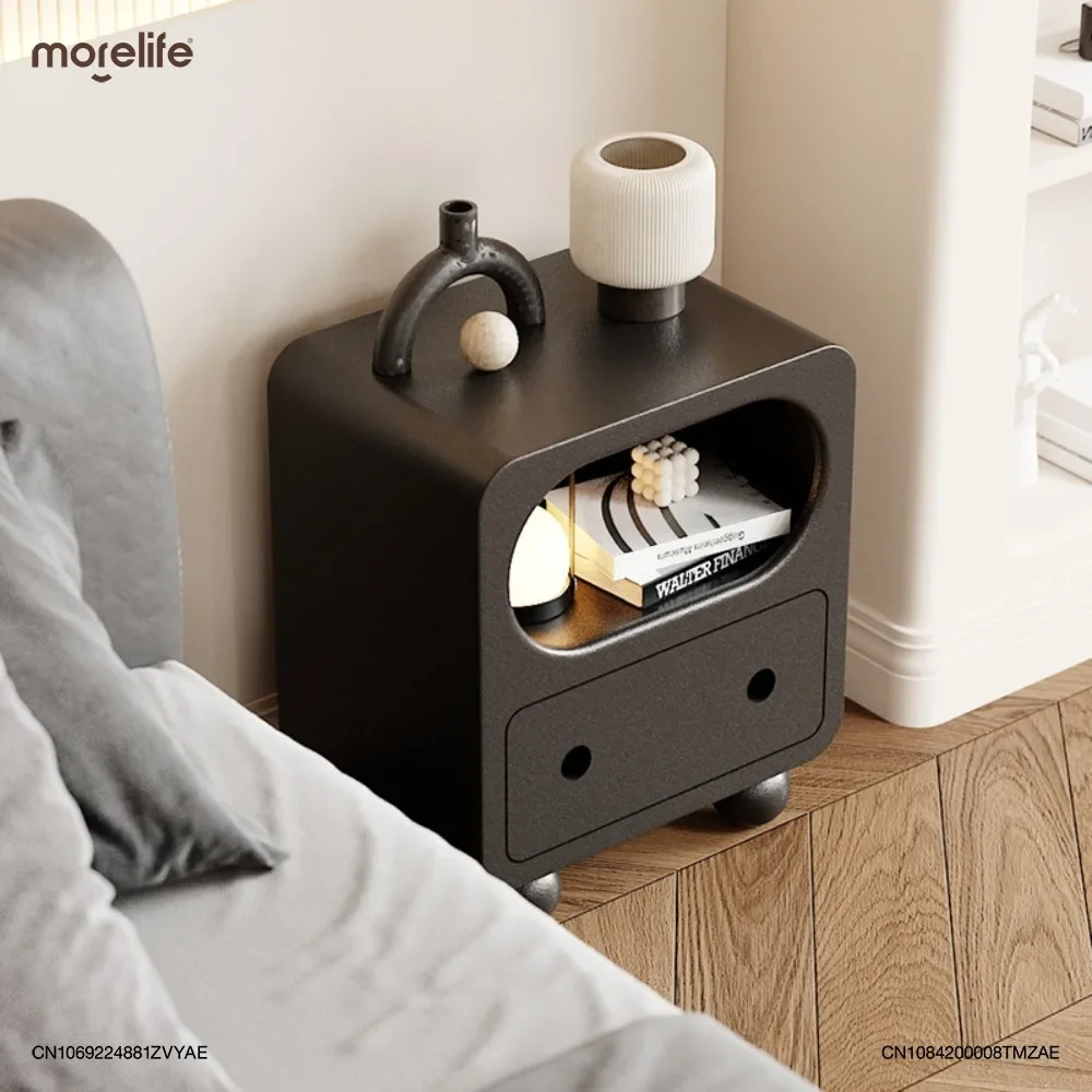 Cream Style Bedside Table Creative Design Living Room Sofa Edge Cave Storage Cabinet Bedroom Black Bedside Cabinet Nightstand K1