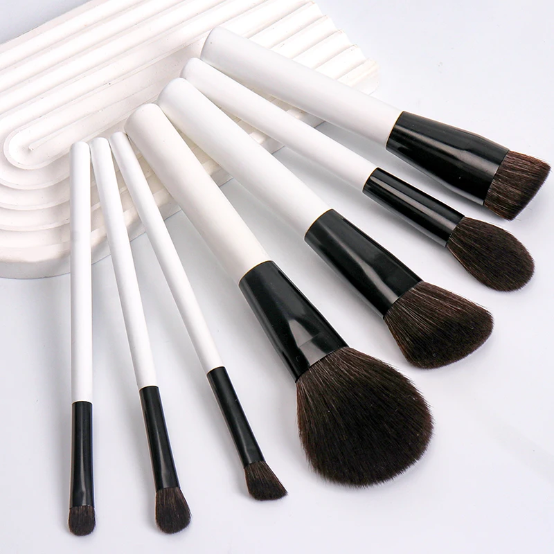 Ensemble de pinceaux de maquillage blancs, 13 pièces, fond de teint, correcteur, poudre, fard à paupières, Blush, mélange, outil de beauté cosmétique pour le visage, avec sac