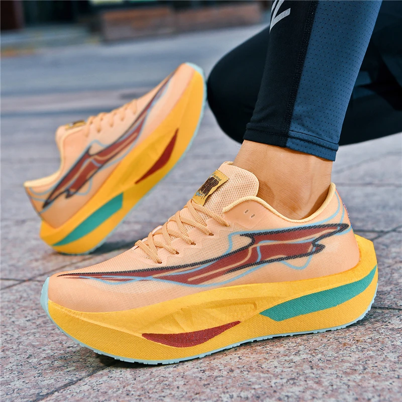 

2026 Spring Couples' Luminous Carbon Plate Running Shoes | Lightweight Soft-Soled Breathable Mesh Casual Sports Sneakers