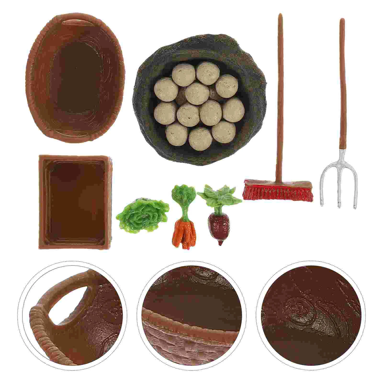 Simulation Farm Ornaments Plant Accessories Mini Toys Vegetable Props Miniature Tools Statues Decorate Child