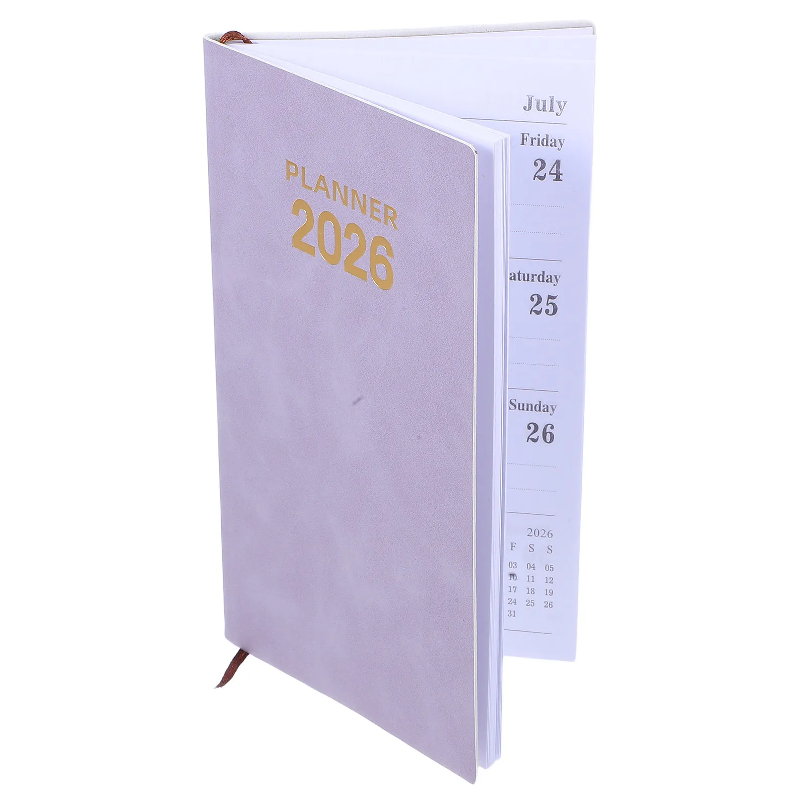 Pocket Notebook A6 Compact Planner Faux Cover Sewn Binding Thick White Paper Minimal Ink Bleed Daily Weekly