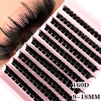New 160D 10 Rows Individual Lashes Extension Natural Faux Mink Eyelashes Individual Cluster Eyelashes Extension Makeup Cilia