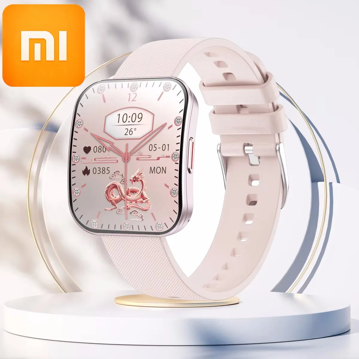 

Смарт-часы XIAOMI 2026 IP68 с AMOLED-экраном, Bluetooth-вызовами, водонепроницаемостью, ультратонким изогнутым дисплеем и уведомлениями для Android и iOS