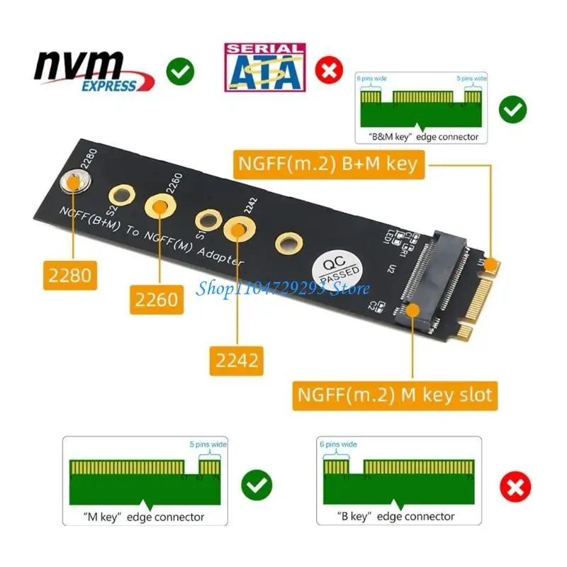 

Y2GD New Version M.2 (NGFF) B+M to M Adapter Supports Different SSD Types Expand Your Computer Storage