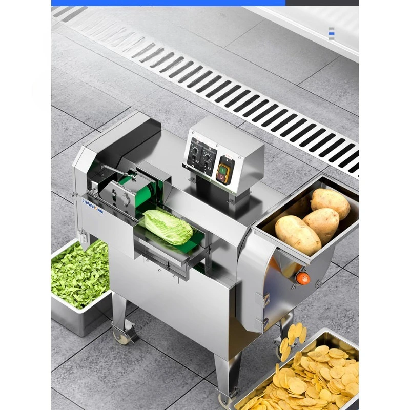 

Vegetable cutter Commercial double-head electric multi-function automatic slicing and shredding machine Kitchen stuffing