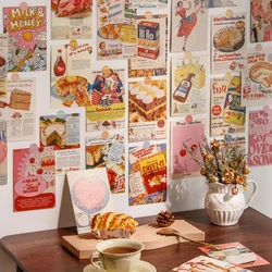 30pcs Diy Decorative Poster Wall Art,Ins Vintage Bread Old Newspapers Photo Pictures Room Decoration,Aesthetic Wall Collage Kit