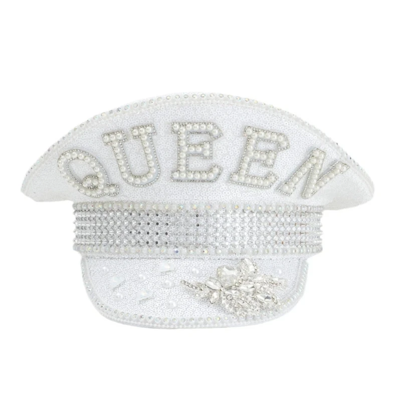 

Sparkly Hat невеста Heavy Crystal Sequints Captain Hat для актрисы Live Show