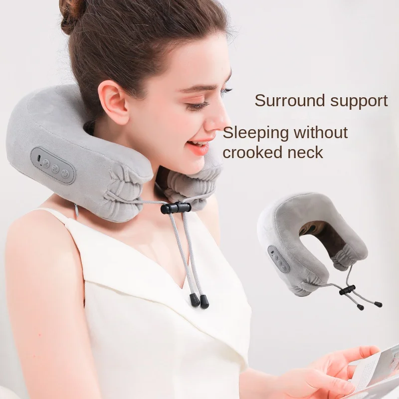 

U-shaped cervical massage pillow EMS pulse constant temperature heating shoulder neck electric massage device home gift