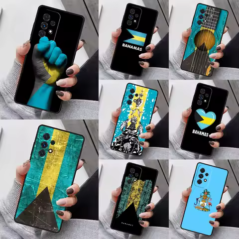 Bahamas Flag Phone Case For Samsung Galaxy S23 S21 S20 FE S24 S22 Ultra Note20 S10 S9 S8 Plus A40 A52 A12 A13 A53