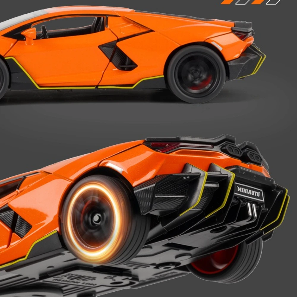 1:32スケール レヴエルト ミニチュアモデル おもちゃ スポーツカー 合金ダイキャスト スーパーカー サウンドライト ドア開閉 プルバック式 子供向けギフト