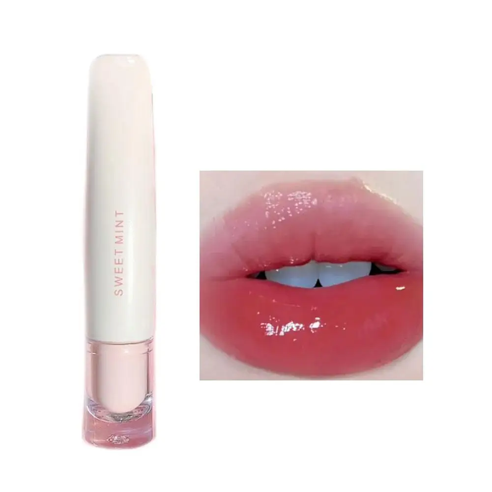 Sweet Mint Jelly Lip Glaze Non-stick Lip Tint Moisturizing Crystal Glass Lip Gloss Liquid Lipstick Lip Tint Korean Cosmetic