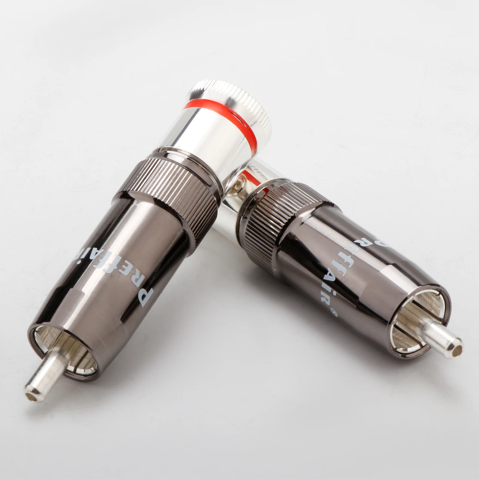 Preffair RCA Plug Berlapis Perak Konektor RCA Solder Self-locking Lotus Head RCA Ekstensi Adaptor Kabel Diy