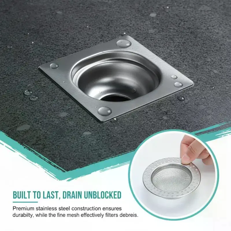 

Stainless steel floor drain plug, kitchen food residue, bathroom mesh, sink filter, hair collector plug, household metal