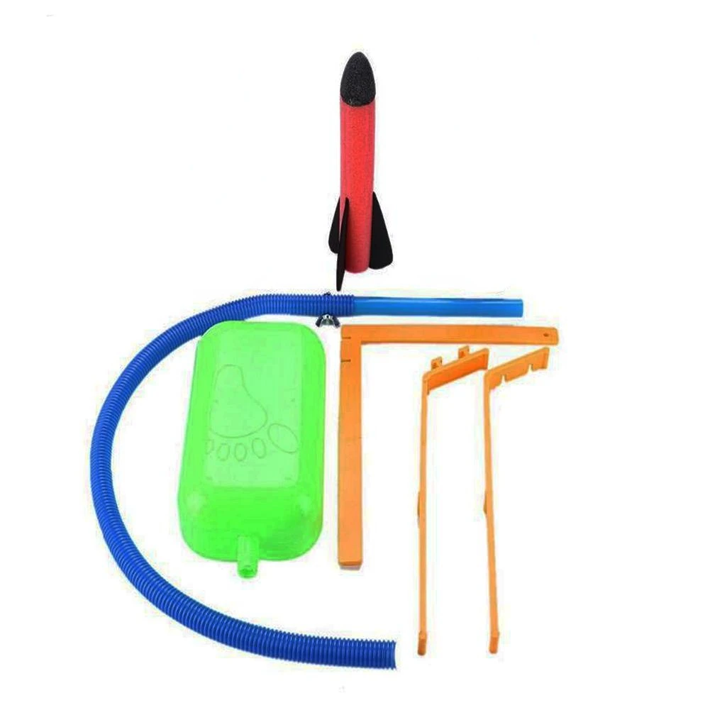 Foam Rocket Launcher Stomp Blower Kid Air Pump Outdoor Indoor Sport Toy Foam Gun Model Rocket Pop-Up Sport Toy for Kid Children