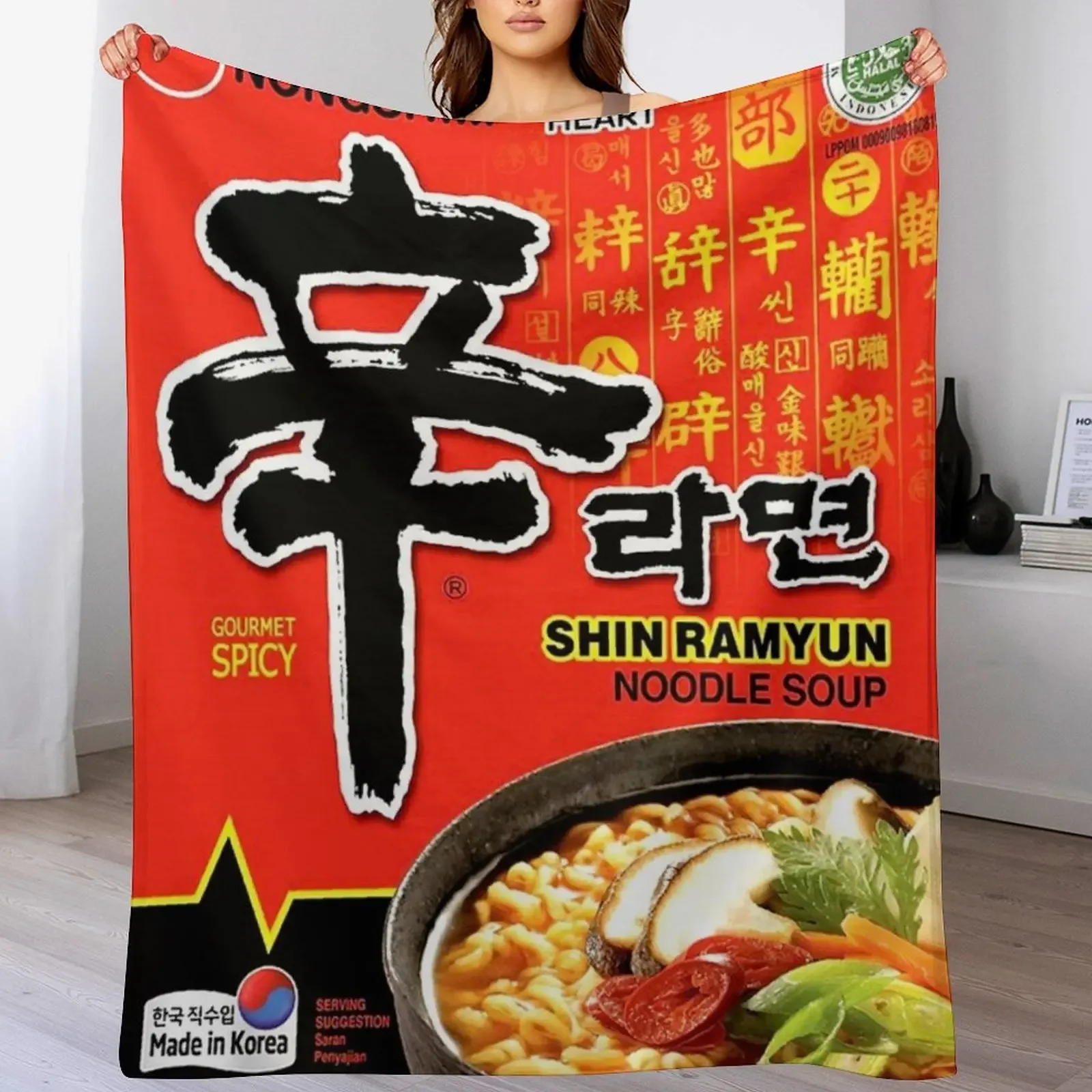 

Shin Ramyun Throw Blanket christmas gifts Summer Cute Hairys Blankets