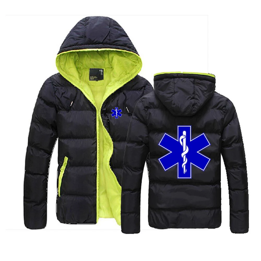 2023 New Men EMT Paramedic Emergency Medical Spring Autumn Six-color Cotton Jacket Casual Hooded Comfortable Solid Color Coat