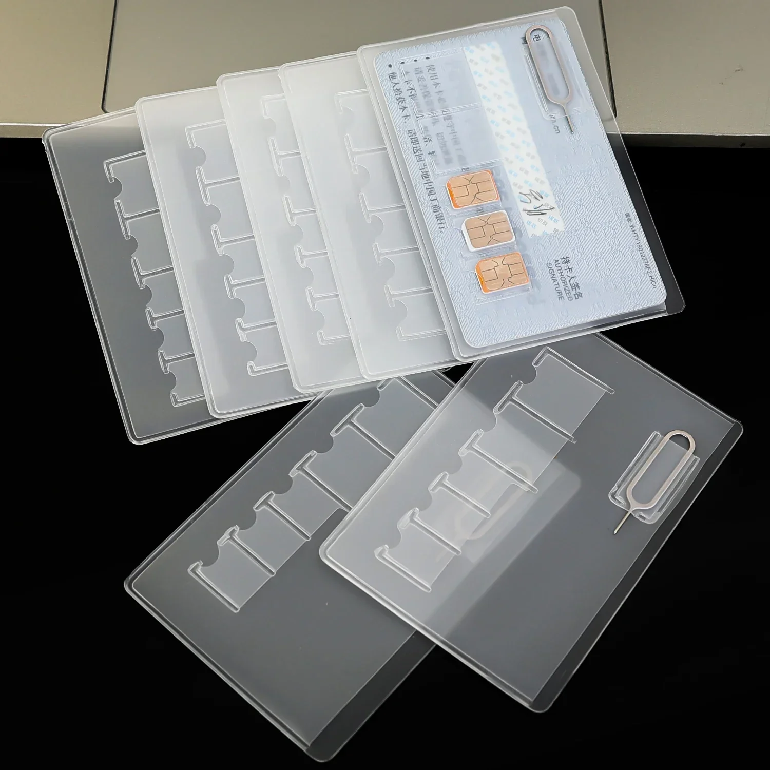 1-10Pcs SIM Micro Pins Nano Memory Card Protector Holders Card Ejection Bag Box Clear Pin/SIM/ Protective Holder SD Card Trays