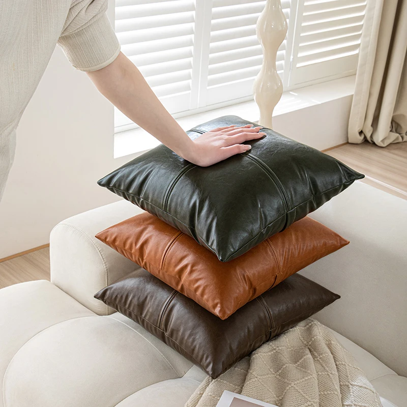 Waterproof PU leather Back Cushion Cat Scratch Leather Bed Headboard Cushion Tatami Wall Big Backrest Bedroom Bed Anti-Collision