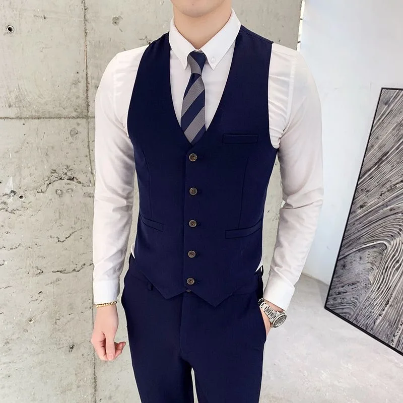 47 Suit vest men groom wedding suit groomsmen suit slim vest pants suit